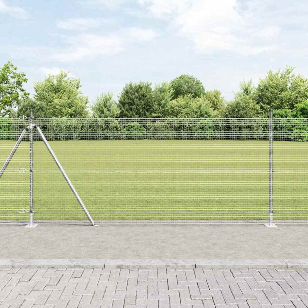 Vidaxl Welded Wire Fence With Concrete Base 25 X 1 M (W X H)