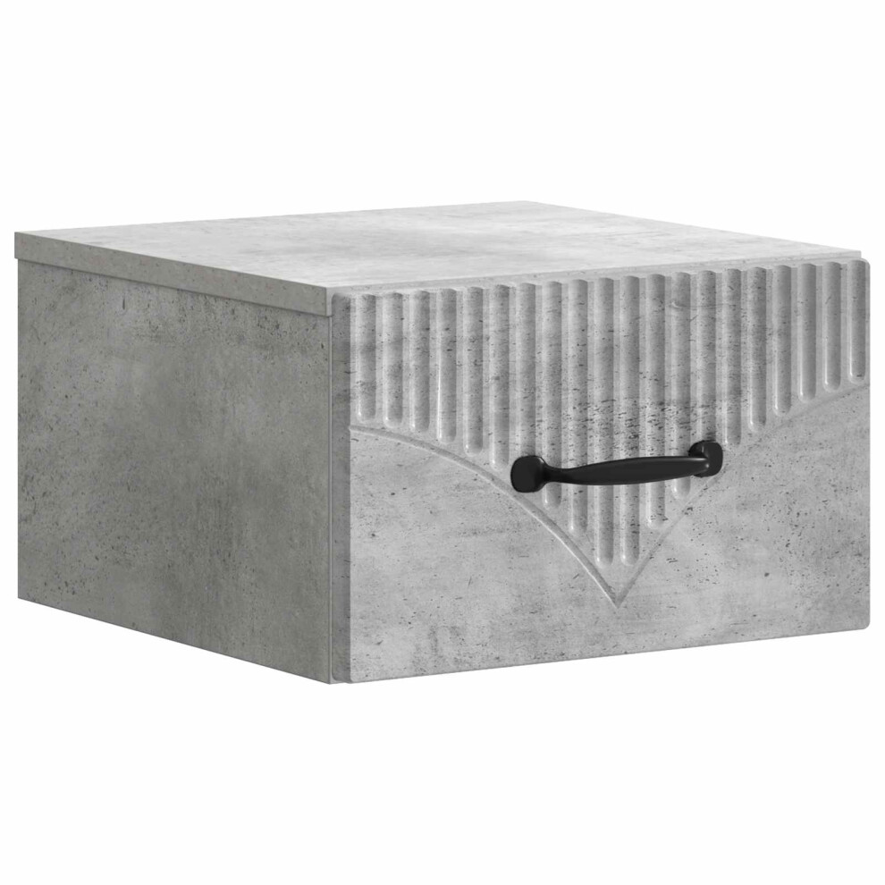 Vidaxl Wall-Mounted Bedside Cabinet Concrete Grey 34.5 X 33 X 20 Cm