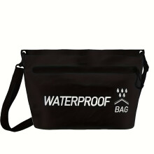 (Meteorite Black) Waterproof Dry Wash Bag Portable Zipper Storage Bag For Swimming Rafting Kayaking Hiking Travel Outdoor Sports River Using