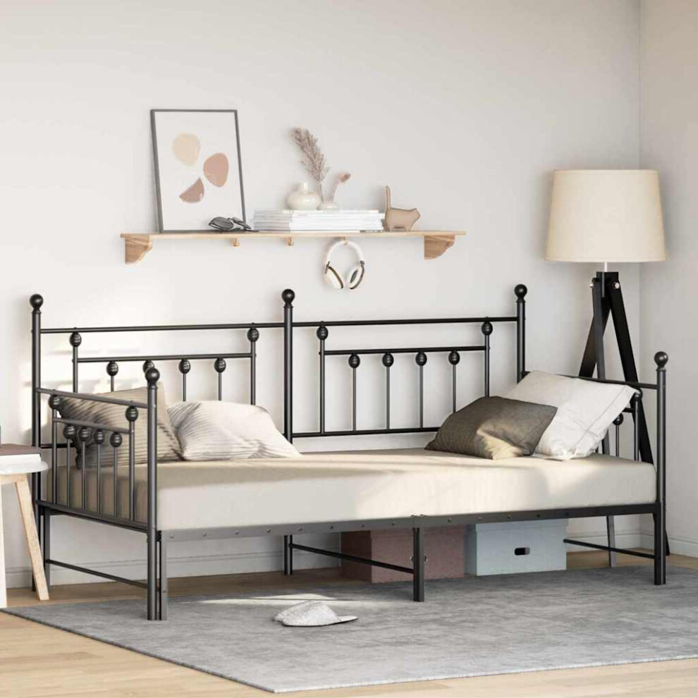 Vidaxl Daybed Frame Black 100 X 190 Cm Steel
