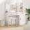 VidaXL vidaXL Dressing Table with Mirror Lights 2 pcs White Engineered Wood 1