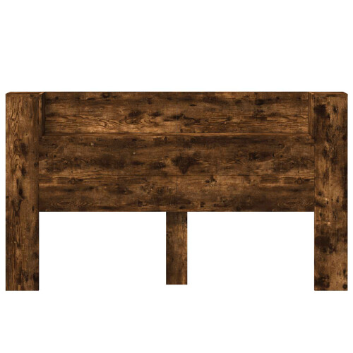 VidaXL vidaXL Storage Headboard with LED Smoked Oak Engineered Wood 2
