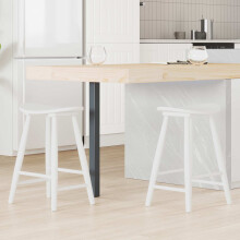 vidaXL Dining Chairs 2 pcs White 46 x 37 x 63 cm Solid Rubber Wood