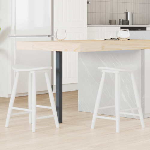 VidaXL vidaXL Dining Chairs 2 pcs White 46 x 37 x 63 cm Solid Rubber Wood