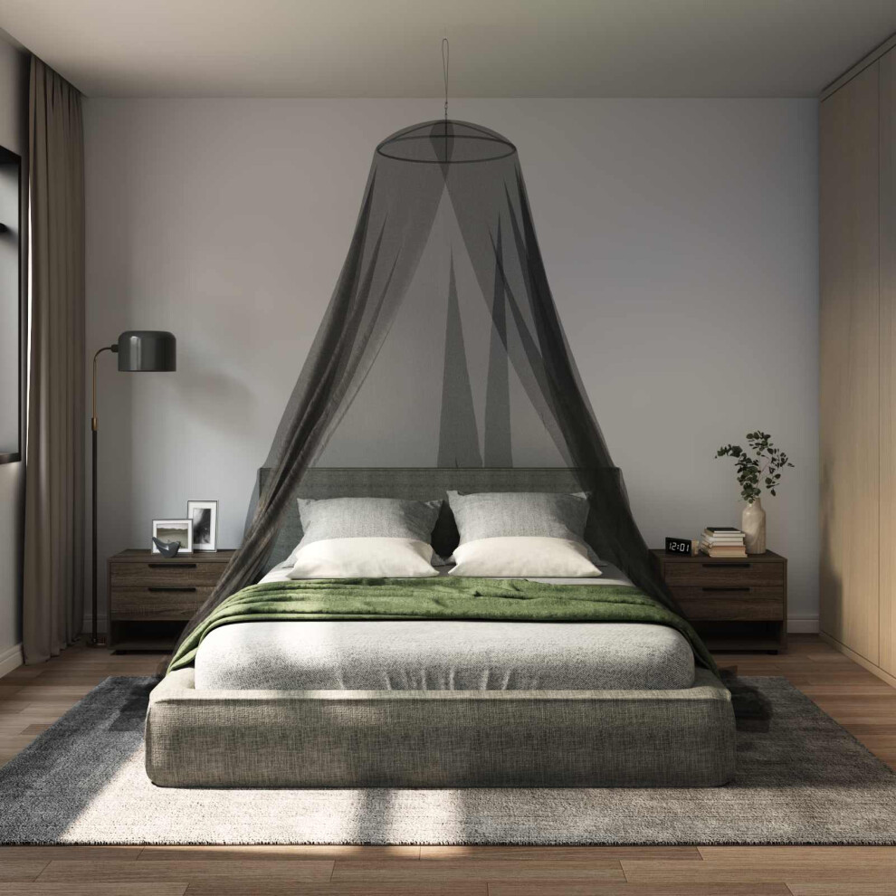 Vidaxl Mosquito Net For Bed 3 Pcs 156 Mesh Black Ø56 X 220 Cm