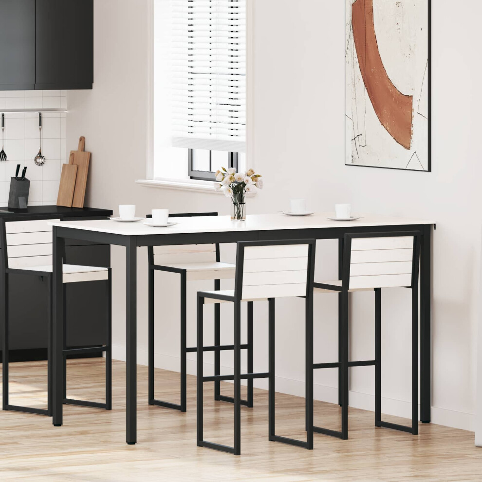 Vidaxl Bar Table White 180 X 90 X 105 Cm Solid Pine Wood