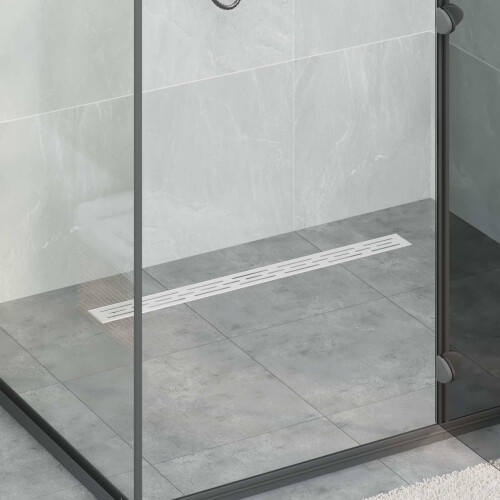VidaXL vidaXL Shower Drain Line Design with 360 Siphon Silver 80 cm