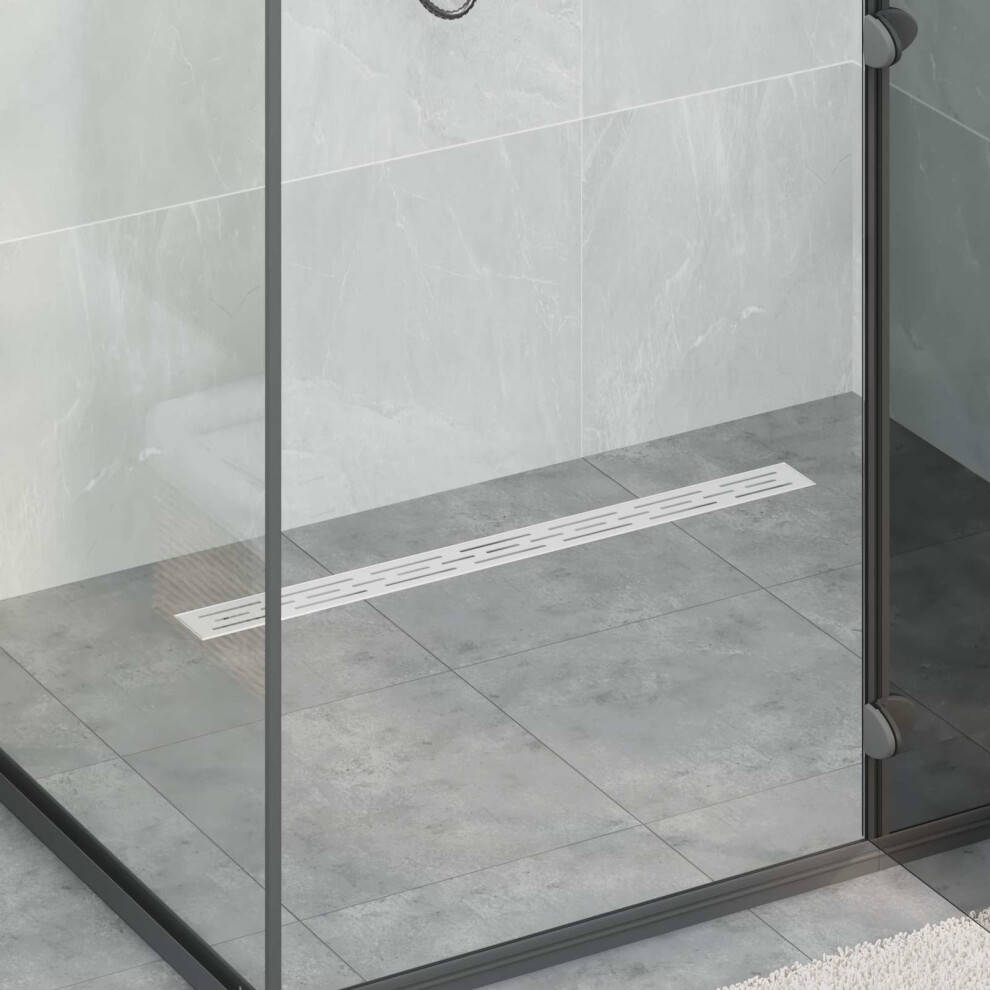 Vidaxl Shower Drain Line Design With 360 Siphon Silver 80 Cm