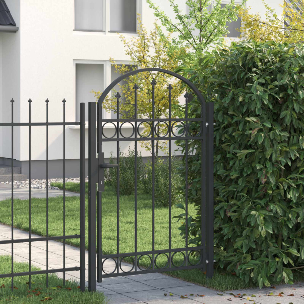 Vidaxl Fence Gate Assen 100 X 150 Cm Powder-Coated Steel Grey Lockable