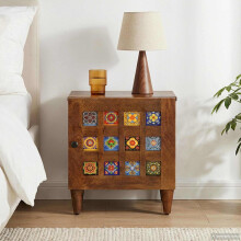 vidaXL Bedside Cabinet Brown 40 x 33 x 46 cm Solid Mango Wood
