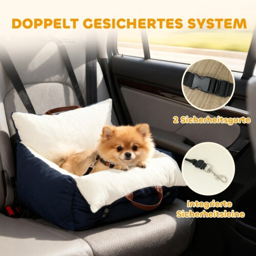 Siège auto lavable pour chien de moins de 5 kg, bleu 1