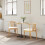 VidaXL vidaXL Dining Chair 2 pcs Natural and White Solid Rubberwood 4