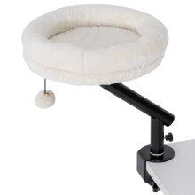 Crème wit draaibaar kattenbureau/bed voor thuiswerkplek