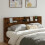 VidaXL vidaXL Storage Headboard with LED Smoked Oak Engineered Wood 1