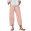 Pantaloni da jogging da donna in cotone e lino con tasche e vita alta elasticizzata. 1