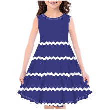 Robe d'été sans manches pour fille, à carreaux et à fleurs
