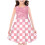 Ärmelloses Sommerkleid für Mädchen mit Karomuster und Blumenmuster 1