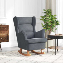 vidaXL Rocking Chair with Cushion Dark Grey 92 x 71 x 100 cm Plywood