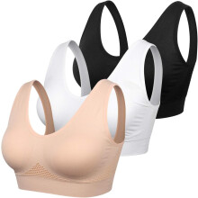 Soutien-gorge de sport sans coutures pour femme avec coussinets amovibles (lot de 3)