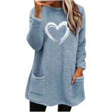 Damen Herbst Winter Langarmshirt mit überschnittenen Schultern, einfarbig
