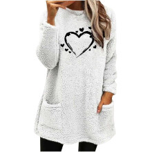 Damen-Sweatshirt mit überschnittenen Schultern, einfarbig, Herbst/Winter