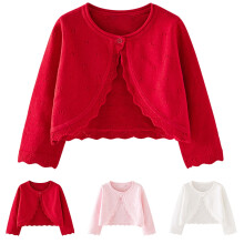 Strick-Cardigan für Mädchen, kurze Jacke, leicht, mit Knöpfen