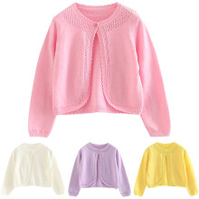 Strickjacke für Mädchen, kurze Strickjacke, leichter Mantel mit Knöpfen