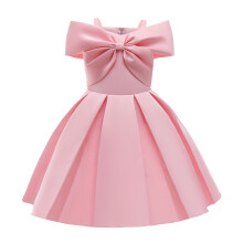 Prinsessenjurk voor peutermeisjes, roze, off-shoulder, met kant.