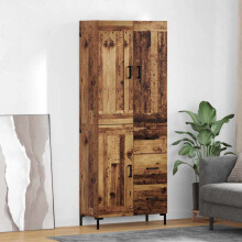 vidaXL Highboard with Drawer 2 pcs Old Wood Engineered Wood