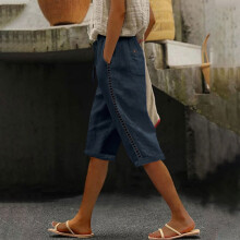 Lässige Damen-Shorts mit elastischem Bund und Taschen