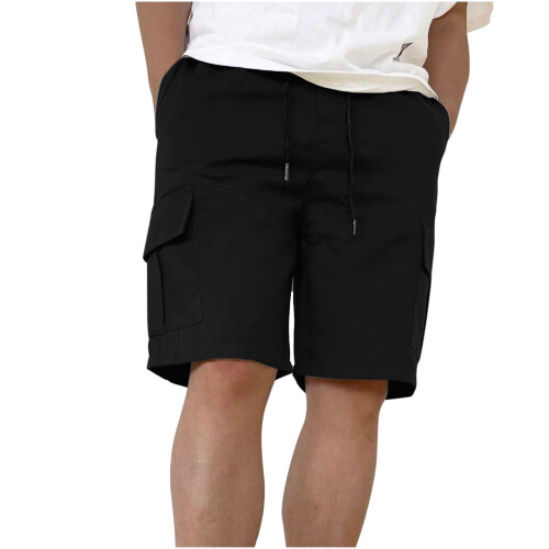 Lässige Herren-Cargoshorts, einfarbig, knielang