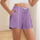 Short uni pour femme, taille élastique, cordon de serrage, poches 6
