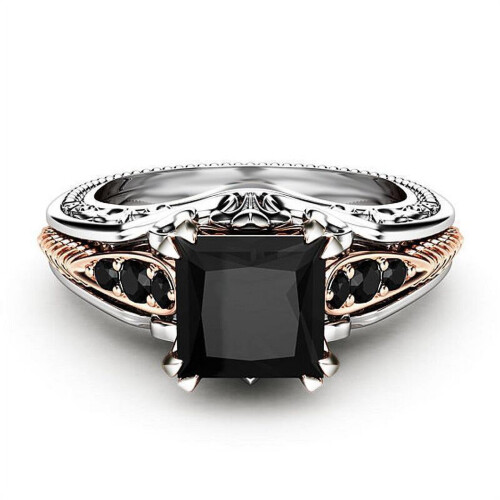 Dámský prsten Black Square Diamond Princess, 1 ks