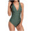 Damesbikini met buikcorrigerend effect, V-hals, open rug, effen kleur 1
