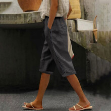 Women's casual shorts elastic waist with pockets