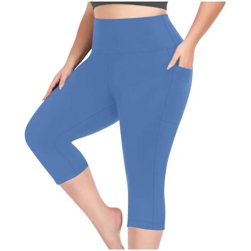 Γυναικείο παντελόνι Capri Yoga με ψηλή μέση, Plus Size 7/8