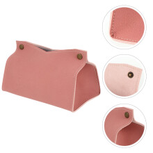 Boîte à mouchoirs en cuir rose pour rangement à domicile (1 pièce)