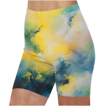Dames yoga capri broek met print, stretchy bikerbroekje (1 paar)