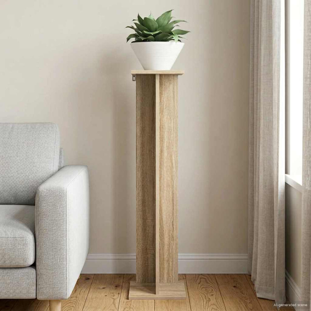 Vidaxl Plant Stand Sonoma Oak 25 X 25.5 X 100.5 Cm Engineered Wood