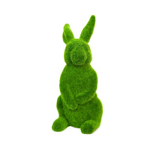 Figura de conejito de Pascua de resina flocada para jardín