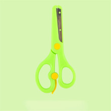 Forbici con cappuccio e punta smussata per uso domestico e artigianale, colore verde.