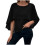 Chiffonbluse für Damen mit Cape-Ärmeln, einfarbig 2