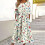 Damen-Midikleid mit Blumenmuster, gesmokter Taille und 2