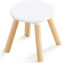 Tabouret en bois pour enfants, rond, 23 cm, Ă 4 pieds, pour tout-petits
