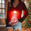 Pull de Noël pour femme, col en V, manches longues 2