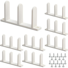 Geleider voor kastdeur (bekleding) - Vloergeleider van ABS, wit, 8 stuks