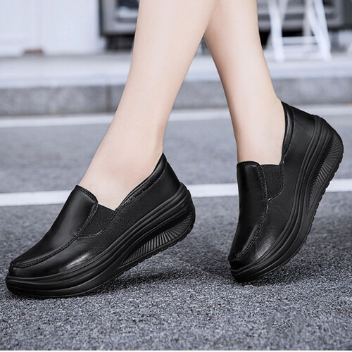 Schwarze Damen-Keilschuhe, Größe 6 2