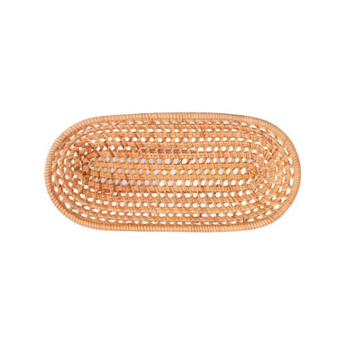 Oval woven bread and fruit basket large wicker 1