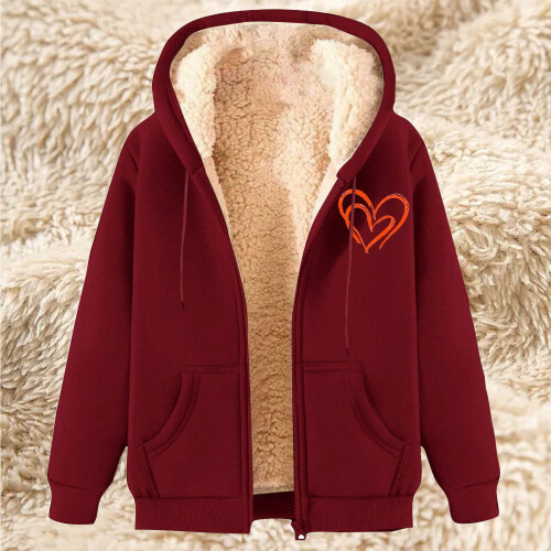 Damen-Kapuzenpullover mit Fleecefutter und Taschen 1