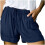 Shorts casuais femininos plus size com cintura elástica e 2